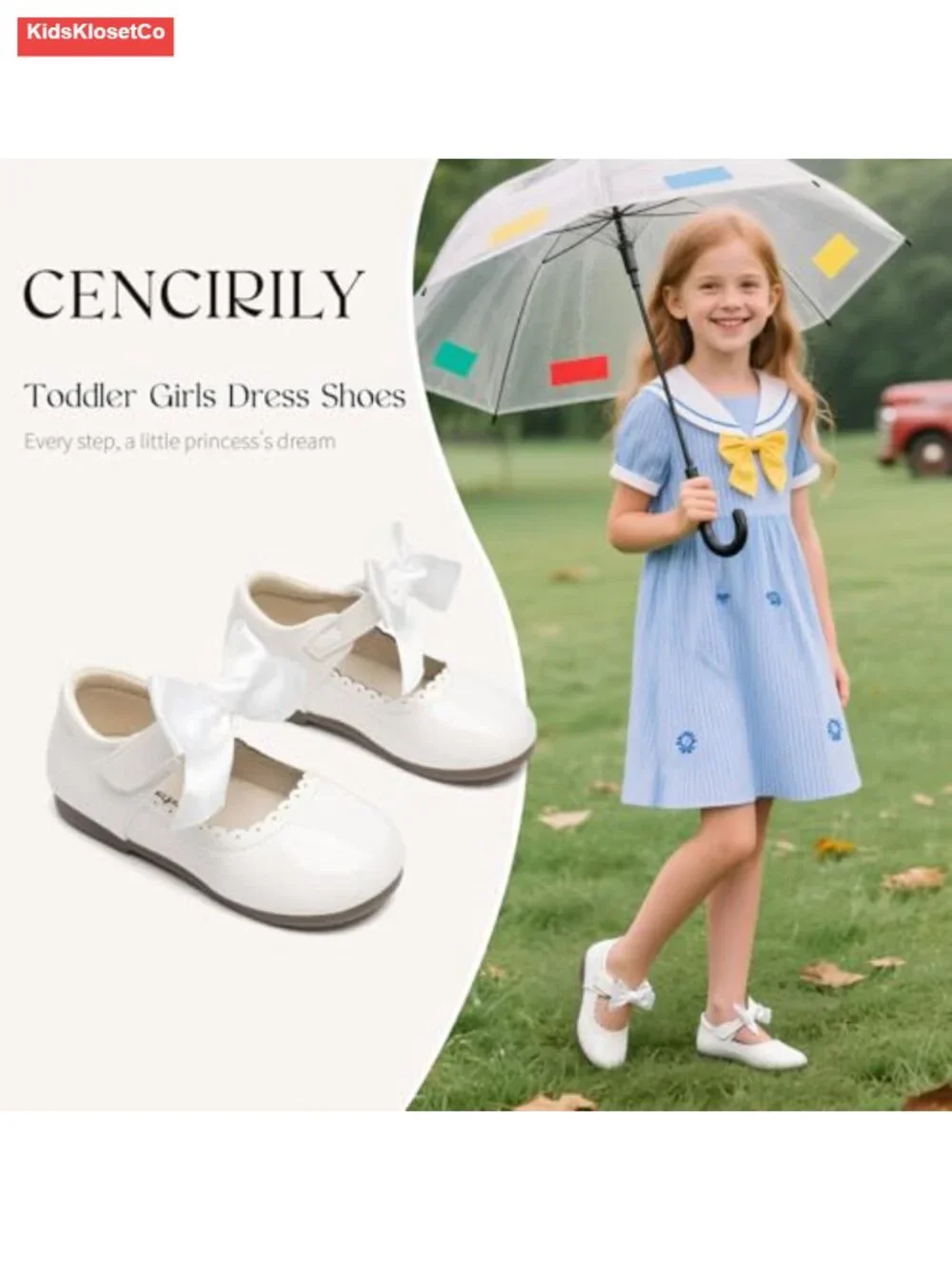 Toddler Girls Mary Jane Flats Dress Shoes PU Leather Breathable Cushioned